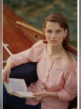 MAEVE 6 Peach Off-Shoulder Blouse Alanis